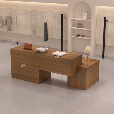 服装店中岛台鞋包展示流水台女装店储物柜陈列柜中岛桌饰品展示台