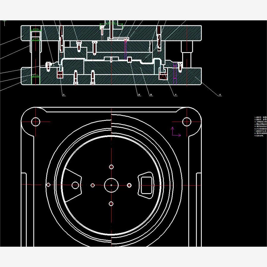 汽车制动器底板冲压工艺分析及模具设计2D图机械CAD图纸