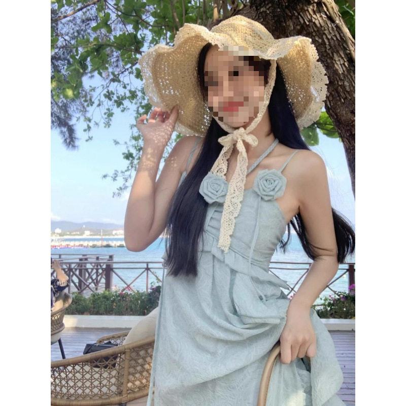 送两朵花连衣裙子女夏季