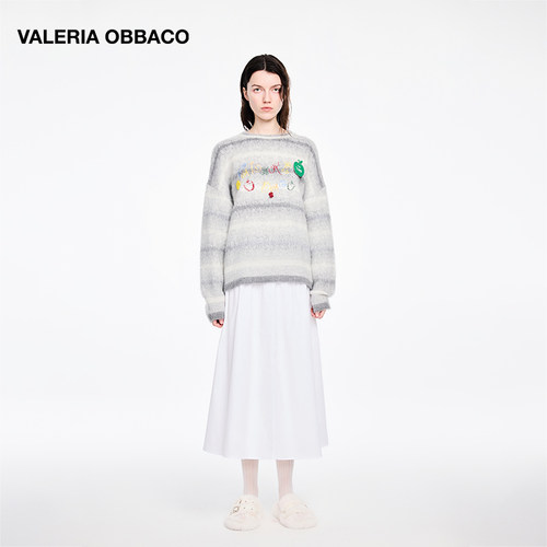 ValeriaObbaco渐变条纹毛衣