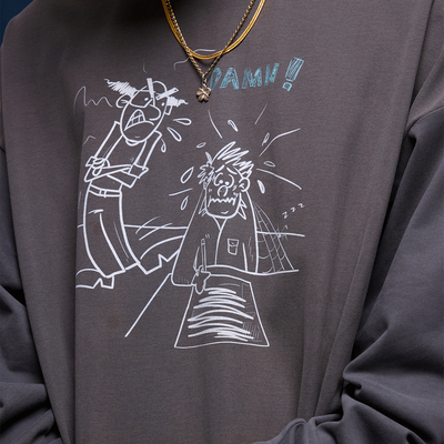 BananaClub“Workhorse Tee”纯棉磨毛美式手绘图案长袖T恤