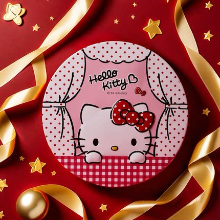 元旦圣诞节正版hellokitty花生牛轧糖圆罐礼盒蔓越莓送礼礼物零食