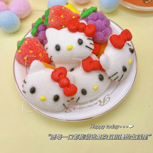 水果串烧凯蒂猫棉花糖卡通动物造型蛋糕装 饰三丽鸥爱心糖果小零食