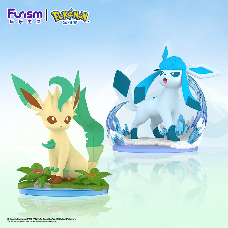 玩乐主义宝可梦手办冰伊布正版叶伊布中尺寸摆件动漫潮玩九彩汇聚