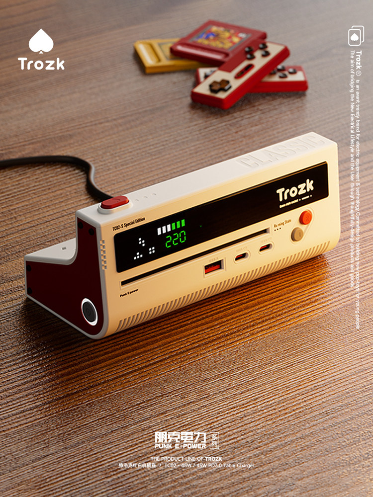 Trozk Trozk power strip plug-in ряд красно-белых разъемов для настольных игр power strip plug-in плата подключения usb Изображение 1