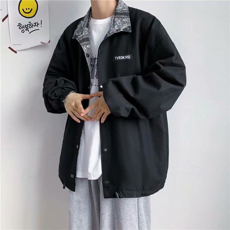 两面穿夹克男韩版潮流痞帅气春季上衣潮牌ins港风2021炸街外套男