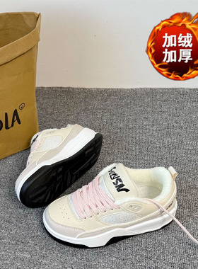 2025冬季新款保暖板鞋潮国潮原创加绒加厚学生百搭运动休闲跑步鞋