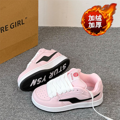 2025冬季新款加绒加厚面包鞋女