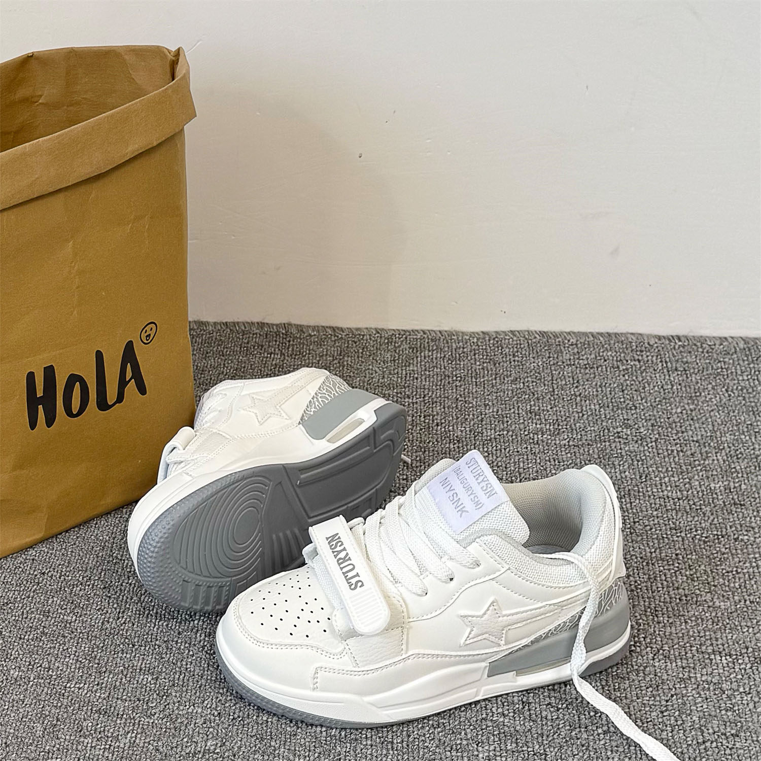 2025冬季新款魔术贴板鞋女ins潮情侣款气垫厚底小白鞋百搭休闲鞋,女鞋,休闲板鞋,淘宝优惠券,粉丝福利购,淘宝优惠卷