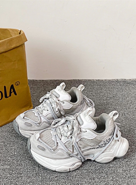 2025新款复古做旧厚底增高老爹鞋ins超火爆款情侣百搭运动休闲鞋