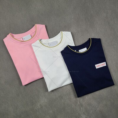 3720鱼 越南产 纯棉纯色小白T 经典王炸圆领上衣 夏新金丝短袖衫