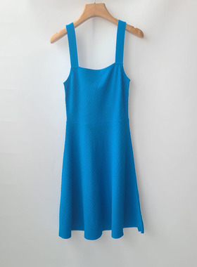 5284法式轻奢CP 纹理感针织吊带连衣裙 度假无袖短裙弹力法式裙子