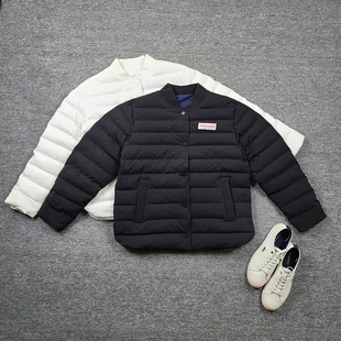 4437鱼 稀有鹅绒!双面可穿!超酷少女风立领羽绒服 棒球保暖外套