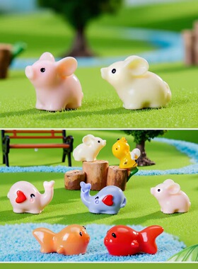迷你可爱小动物桌面造景小摆件