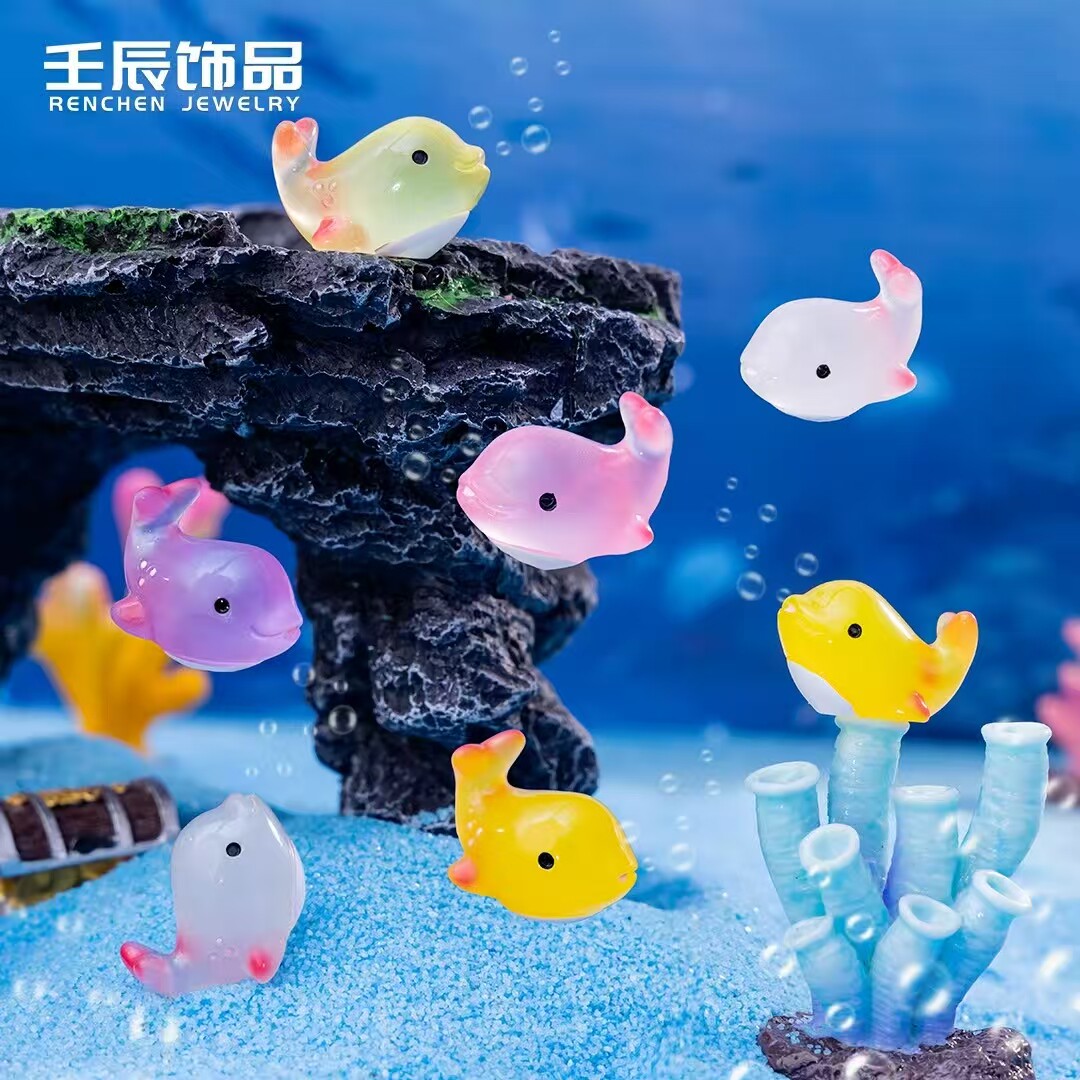 仿真滴油人工制作材料夜光鲸鱼diy树脂小配件手工配饰手机壳装饰