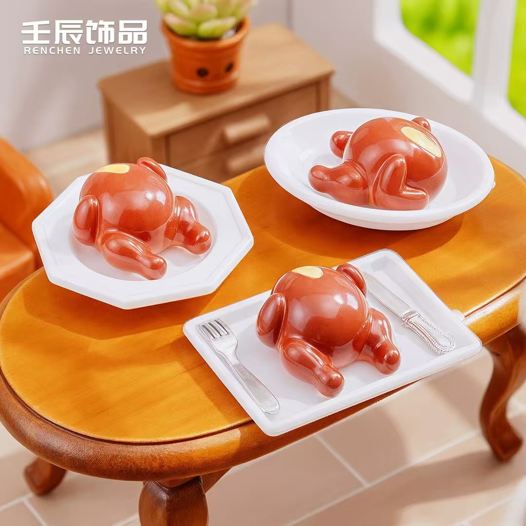树脂配件迷你食玩火鸡DIY小摆件