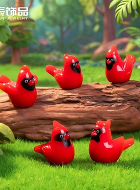 微景观峰鸟萌粒动物造景装饰摆件