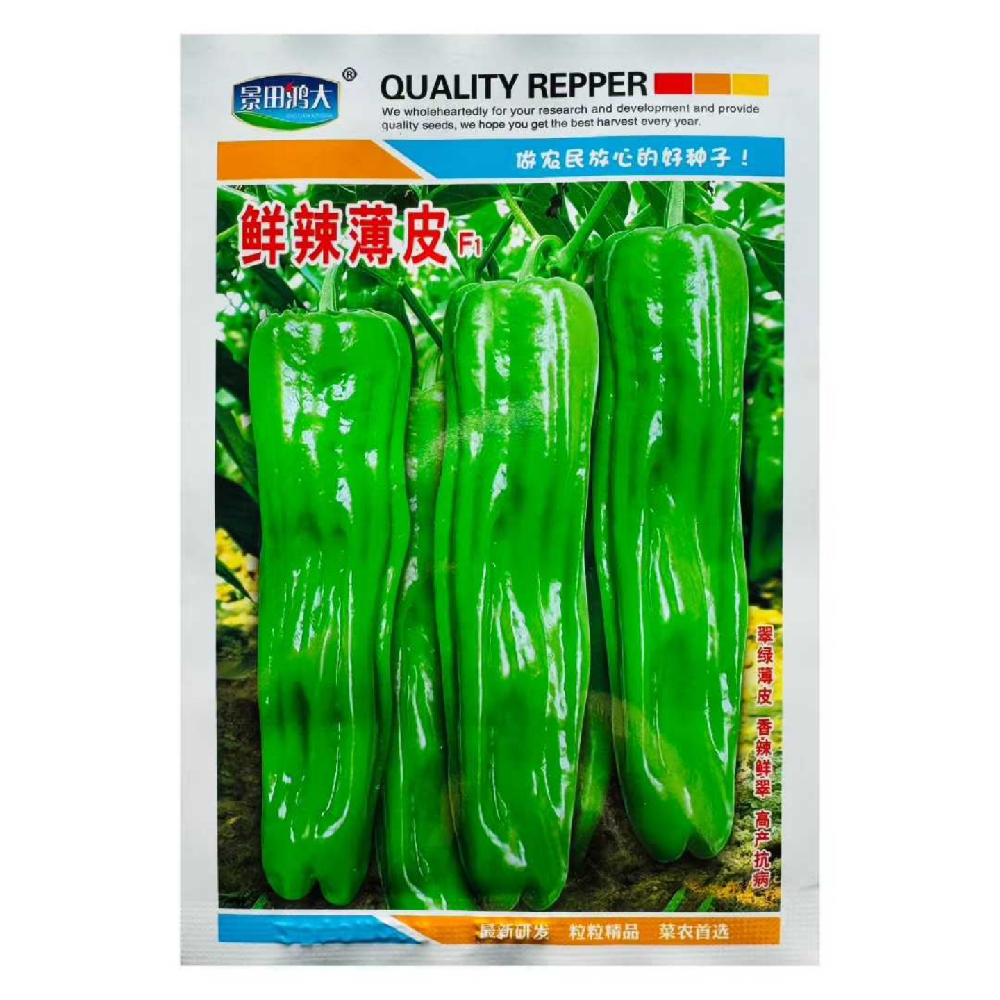 鲜辣薄皮辣椒种子早熟坚条纹马嘴型薄皮泡椒种籽抗病春秋播蔬菜种