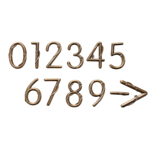 黄铜做旧造型实心立体铜字花样古铜字门牌数字号码牌定制金属字三维立体黄铜酒店房号包厢号家用号码牌别墅