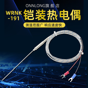 K型热电偶电热偶WRNK-191铠装温度传感器可弯曲探头Pt100/E/J/T