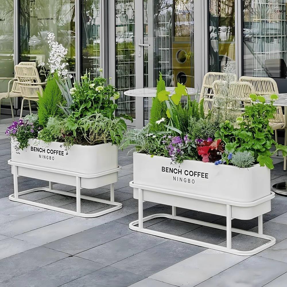 户外不锈钢种植花箱铁艺防锈花槽