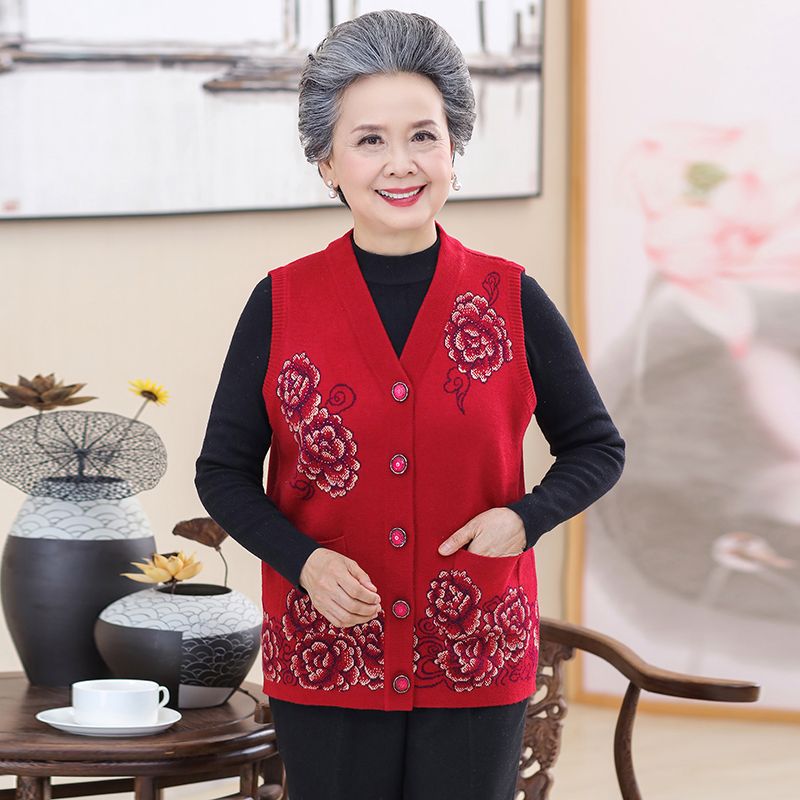 中老年人女秋冬装马甲衣