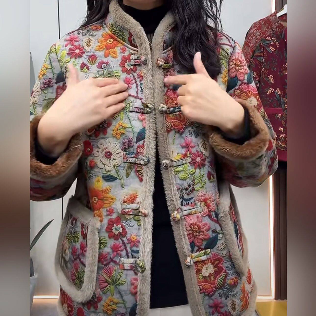 冬季新款妈妈加绒加厚棉