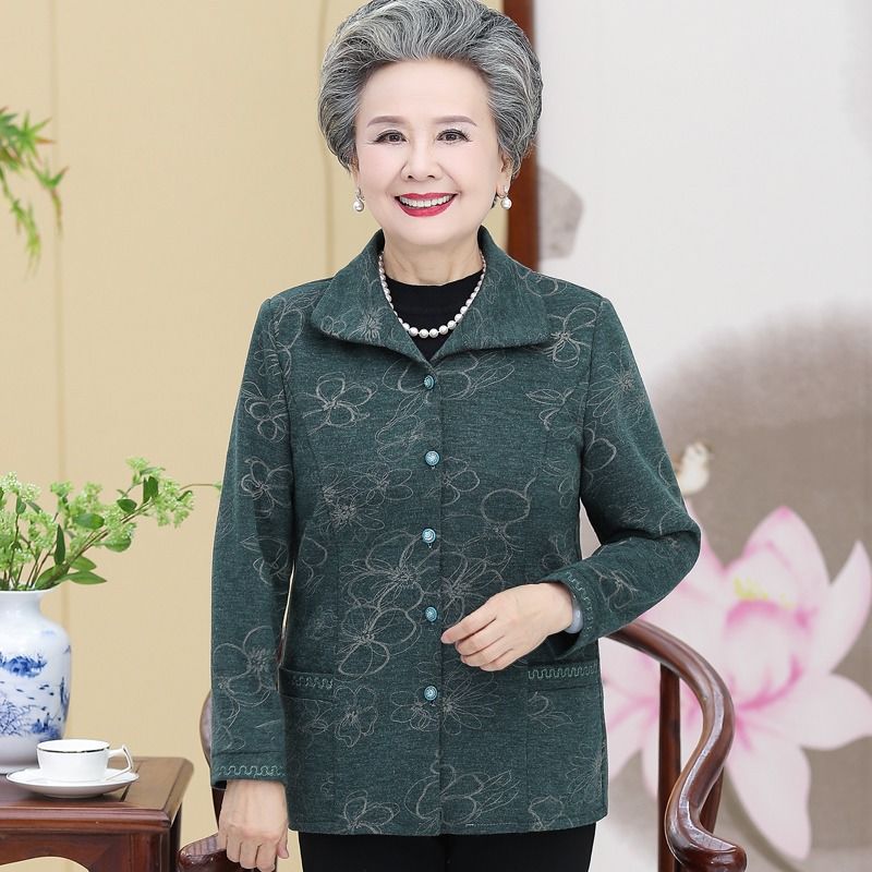 奶奶装长袖衬衫中老年人