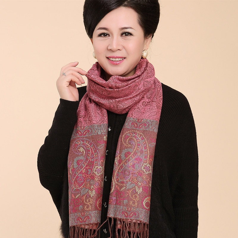秋冬中老年女士丝巾人披