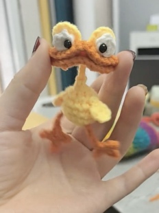 丑小鸭丑萌可爱小鸭子编织毛线钩织diy材料包钩织小黄丑鸭挂件