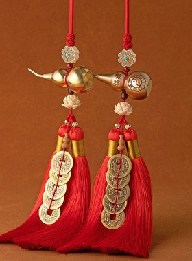 五帝钱铜葫芦挂件玄关饰品