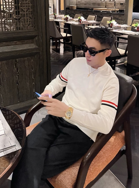 25早秋圆领毛衣男秋冬季品牌内搭男士针织打底衫2831