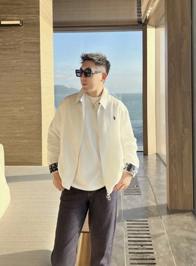 小马夹克25早秋格纹老钱风翻领刺绣夹克外套男士休闲外套WPG25334