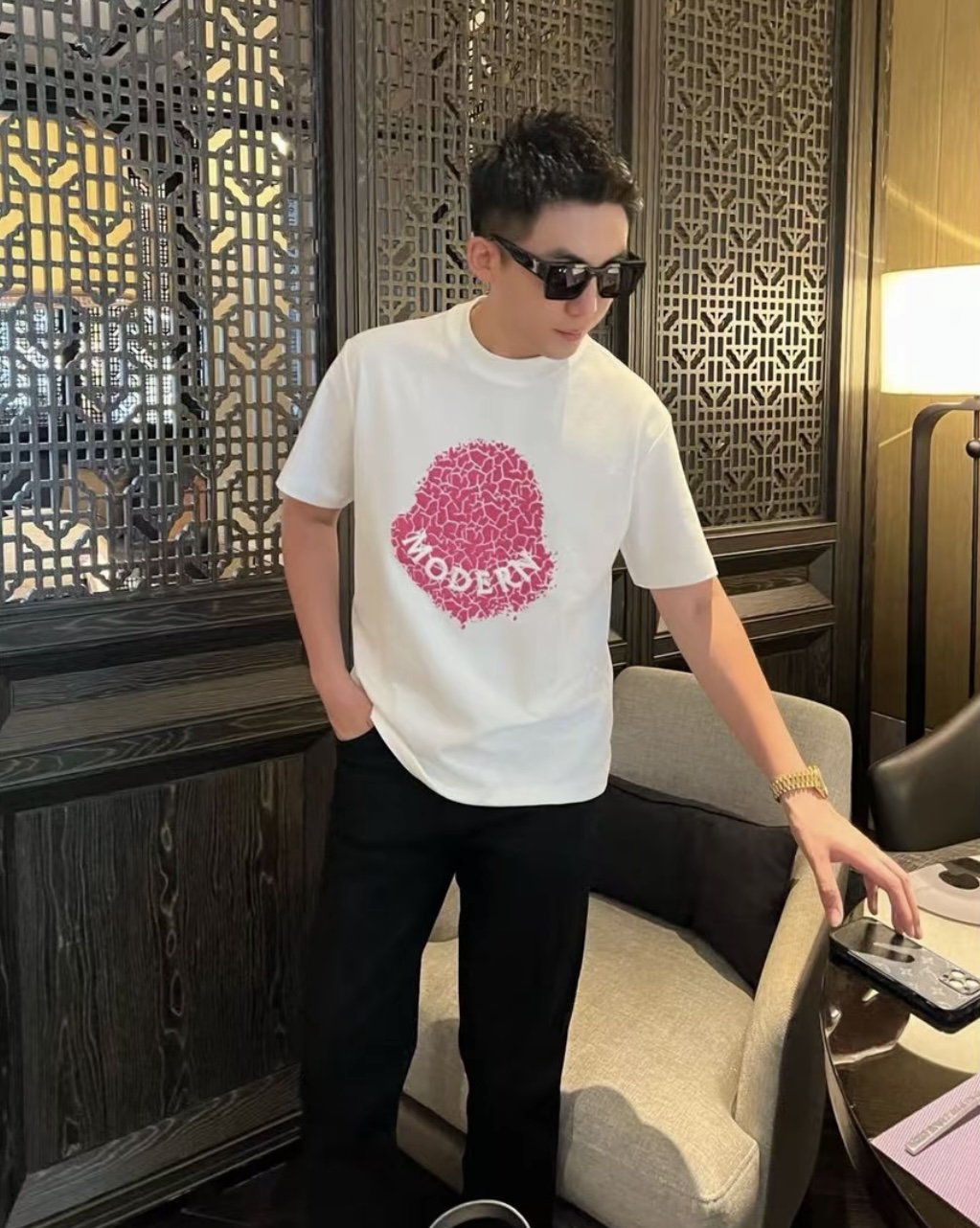 玛雅刺绣秋季印花撞色男士圆领情侣短袖T恤休闲百搭半袖WYG9973