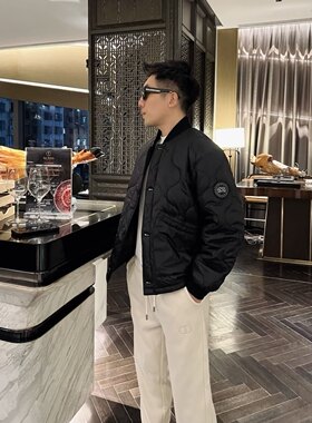 【大鹅棒球服】新款外衣葫芦格纹秋冬百搭男士棒球服棉服夹克外套