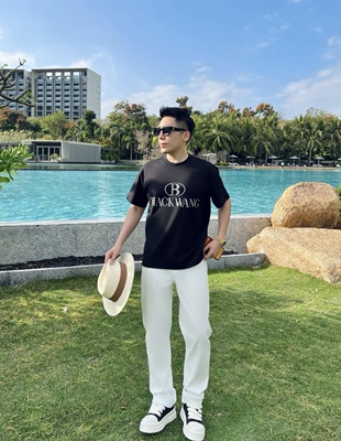 BLK闪钻26春季进口澳钻blackwang液氨棉短袖T恤高级轻奢男装8187