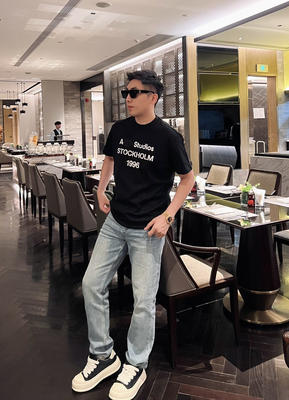 1996短袖25ss春夏新款定制面料字母印花圆领短袖T恤男士休闲