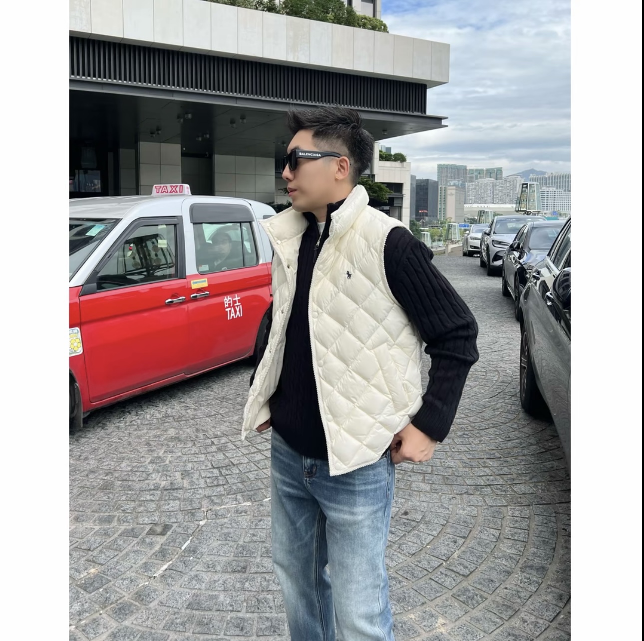 【菱格马甲】男装新国标90白鸭绒秋冬保暖情侣痞帅马甲刺绣上衣