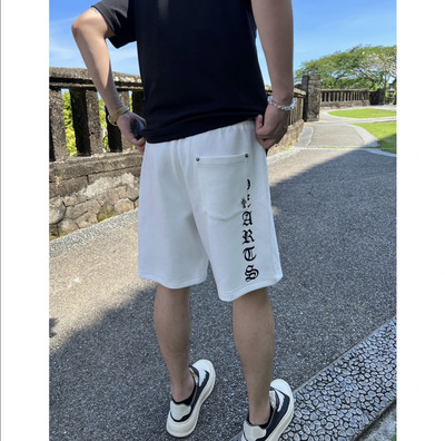 25夏季新款十字架梵文纯棉宽松休闲高级毛圈长裤卫裤直筒男