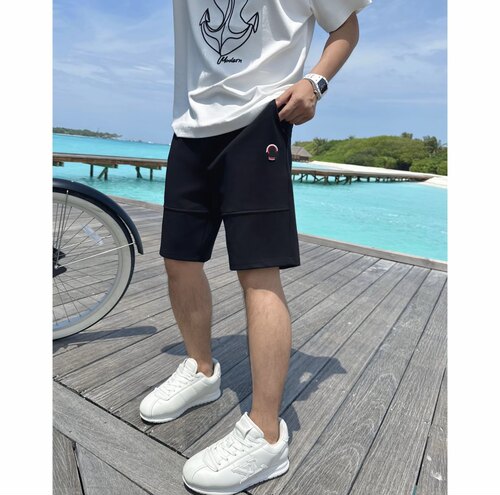 【摩登短裤】26夏日莫代尔弹力拼接徽章百搭休闲短裤子男运动6786