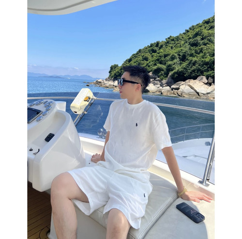 【亚麻套装】夏日老钱马标刺绣极简天丝亚麻贵气短裤套装WXWG376