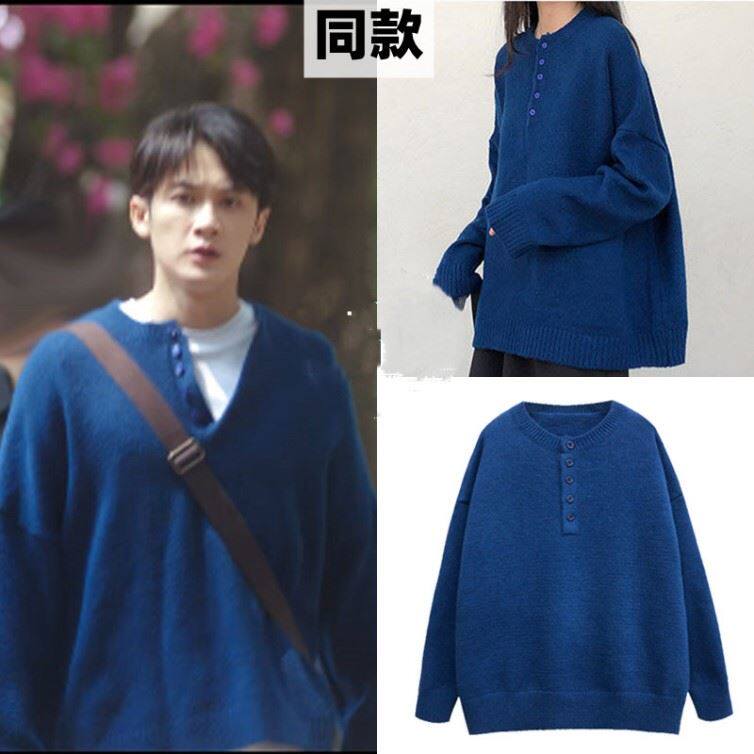 毛衣套头半开领针织衫上衣男女潮