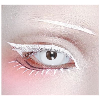 万圣节cos美瞳纯白色全眼红色小恶魔缩瞳孔小酒窝双一雅诺双环白C