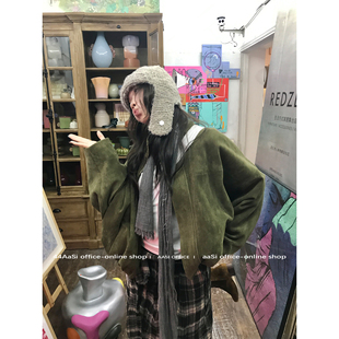 44AaSi 飞行夹克麂皮腰间收褶秋冬休闲高级感外套上衣 衰败城市