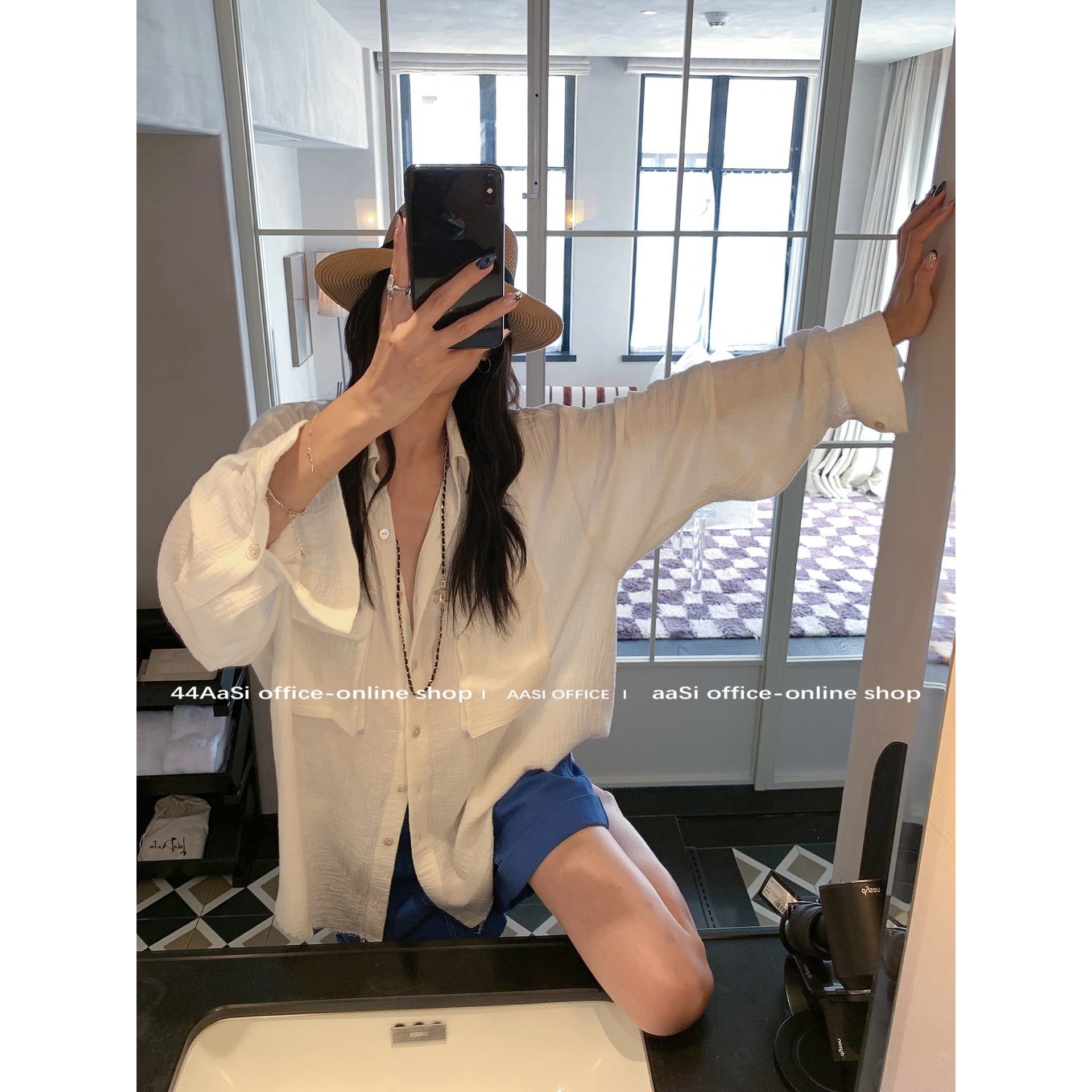 44AaSi 舒芙蕾 泡泡棉超松软Oversize大版型衬衫外套