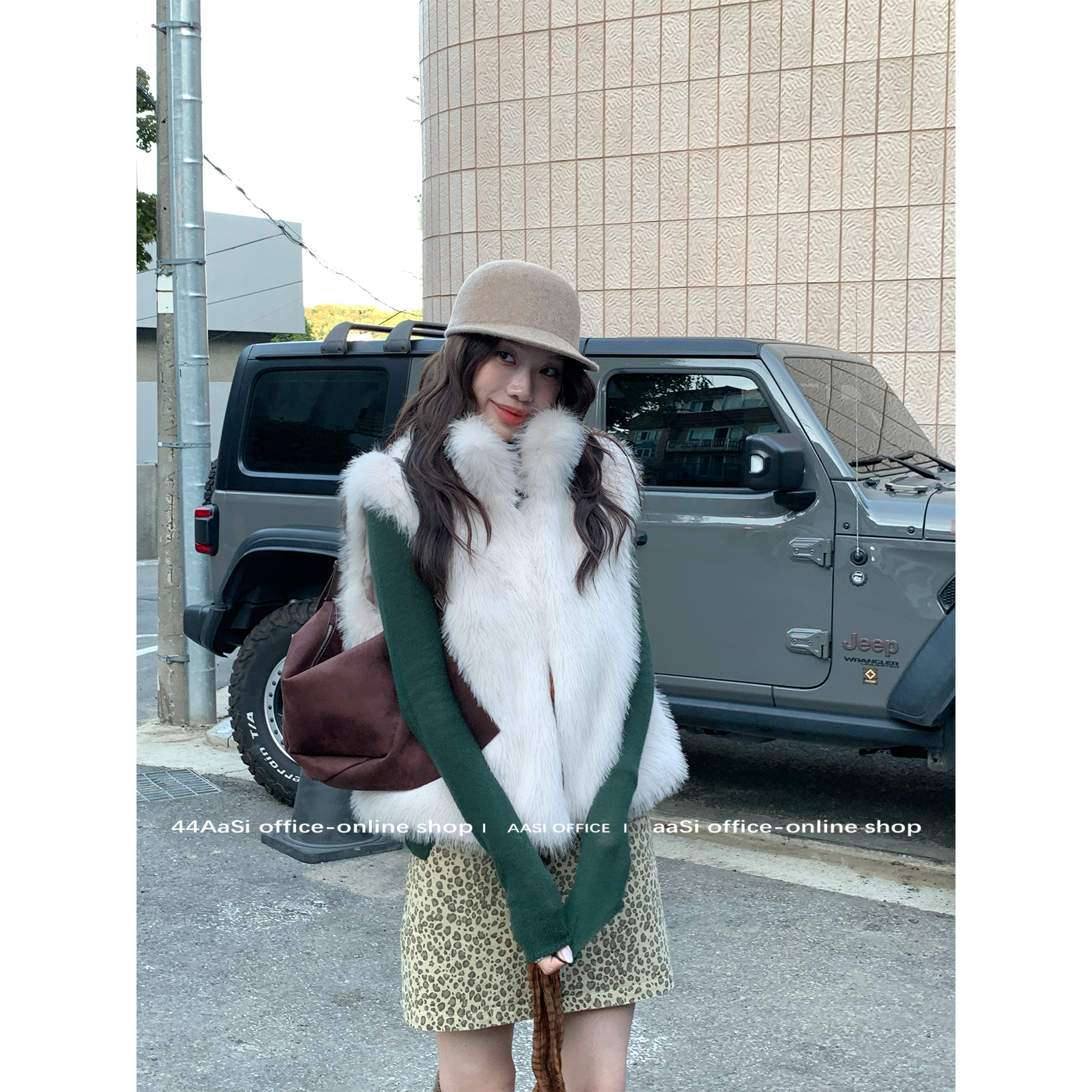 44AaSi 白雪松松 环葆皮草加厚外套背心小马甲冬季御寒神器