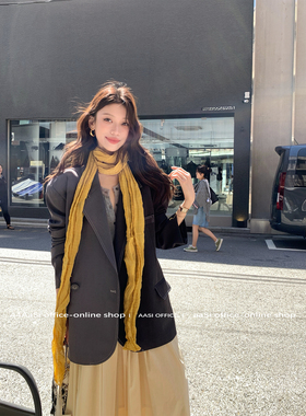 44AaSi 英伦佚事 原创自制设计感鸳鸯拼色西装外套