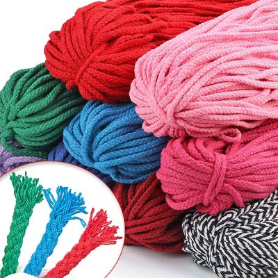 10/5Meters 5mm Colored Cotton Twisted Rope DIY Craft Decorat