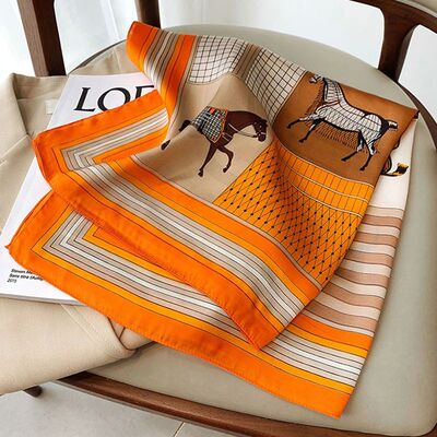 70*70cm Silk Square Scarf Women Handkerchief Printed Female