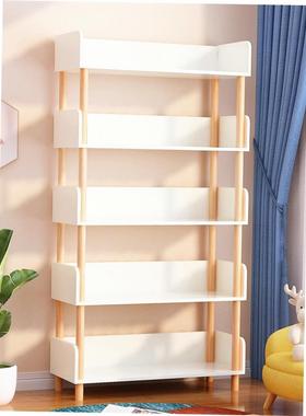 Bookshelf wooden student study multi-layer storage bookcase